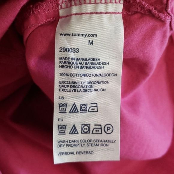 Tommy 💟 Hilfiger Pink Button Shirt Blouse Top - Picture 11 of 12